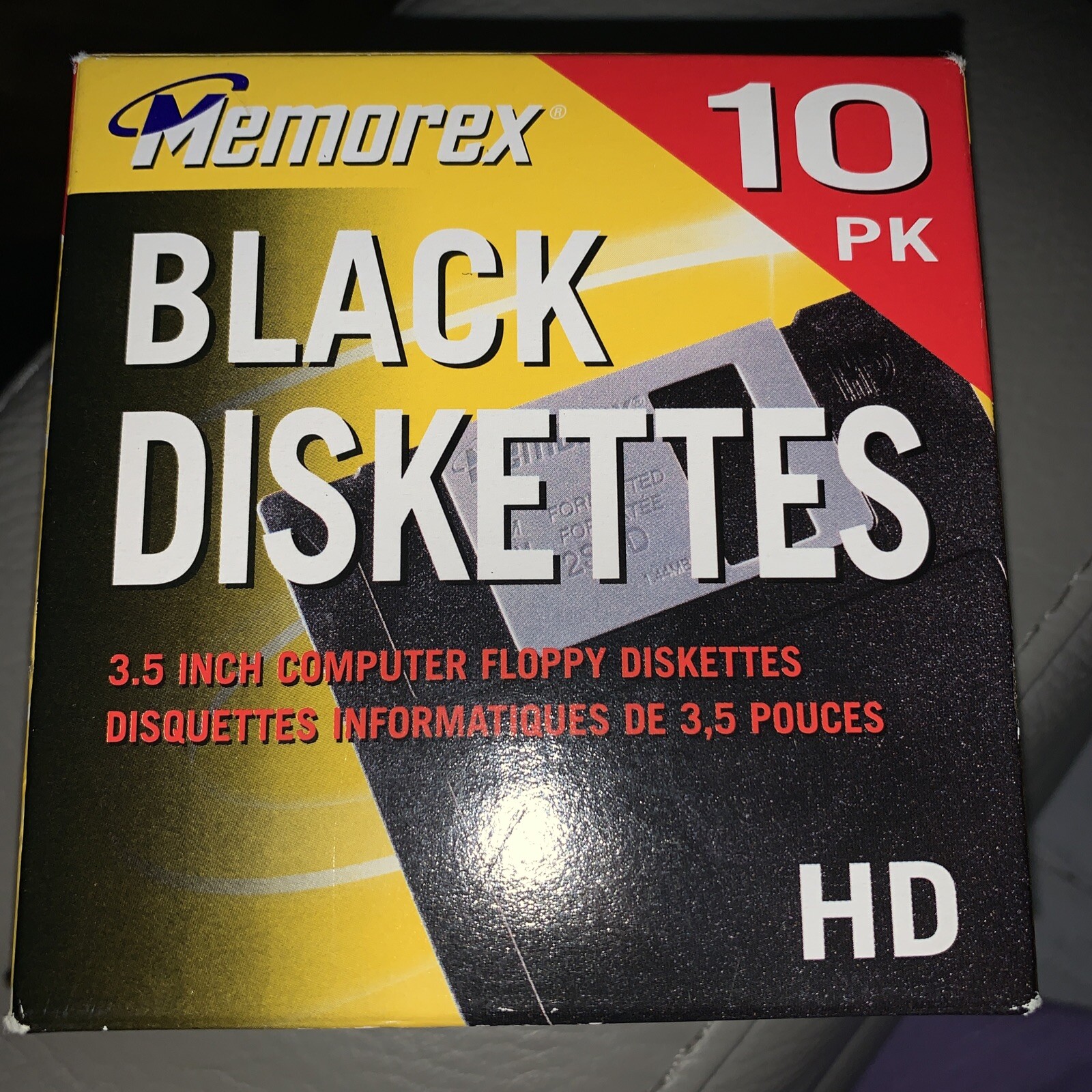 Memorex 3.5" Black Floppy Diskettes Computer Discs, Box of 10, NOB 8 Orig