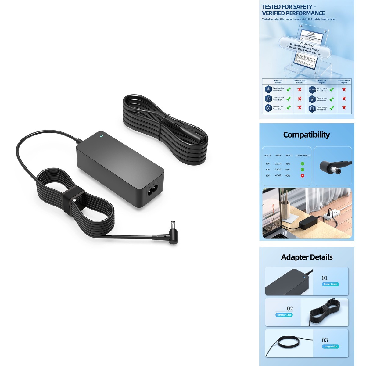Superer 65W AC Charger Fit for Getac V110 F110 RX10 S410 T800 A140 K120