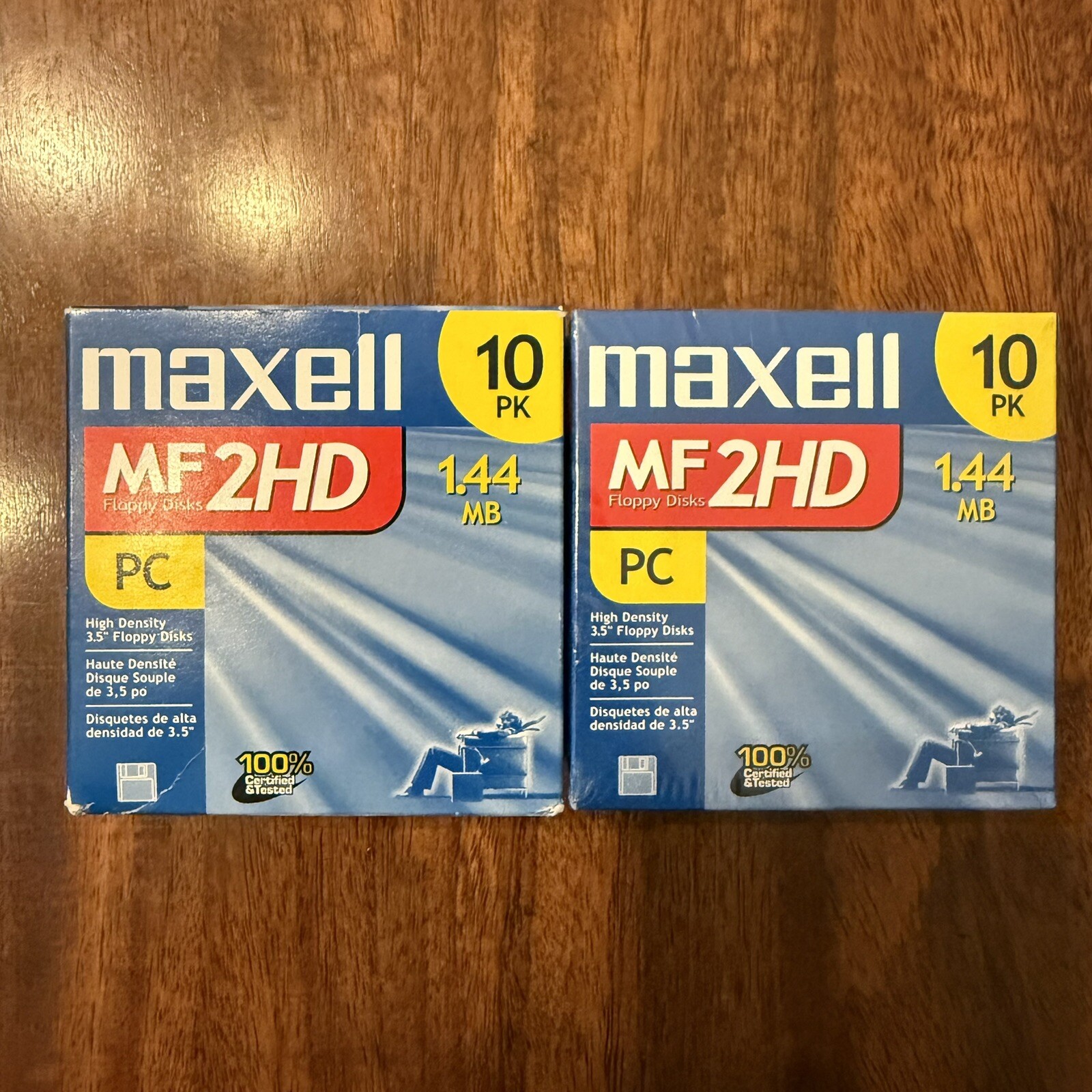 Maxell Diskettes MF2HD PC Formatted 1.44 MB 3.5" PC Sealed 10 Pack + Open Box 8