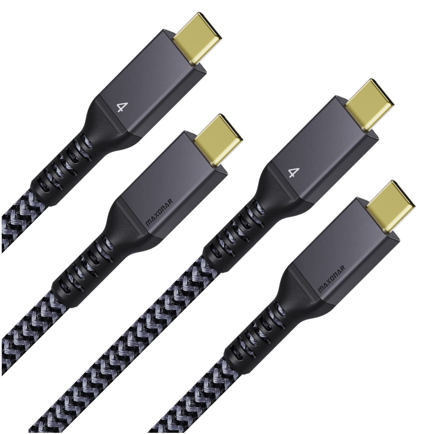 2-Pack Thunderbolt 4 Cables, 10FT, 40Gbps Data, 240W Charge