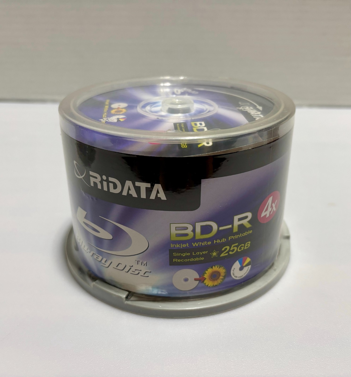 Ritek Ridata 50pk Blu-Ray BD-R Blank Discs Inkjet White Hub Printable 25GB 4x 