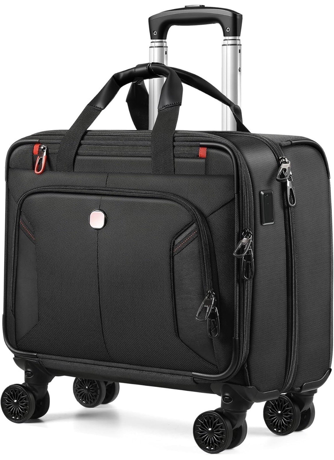 Star Cloud Rigid Frame Rolling Laptop Bag on Wheels, Rolling Briefcase w USB-NEW
