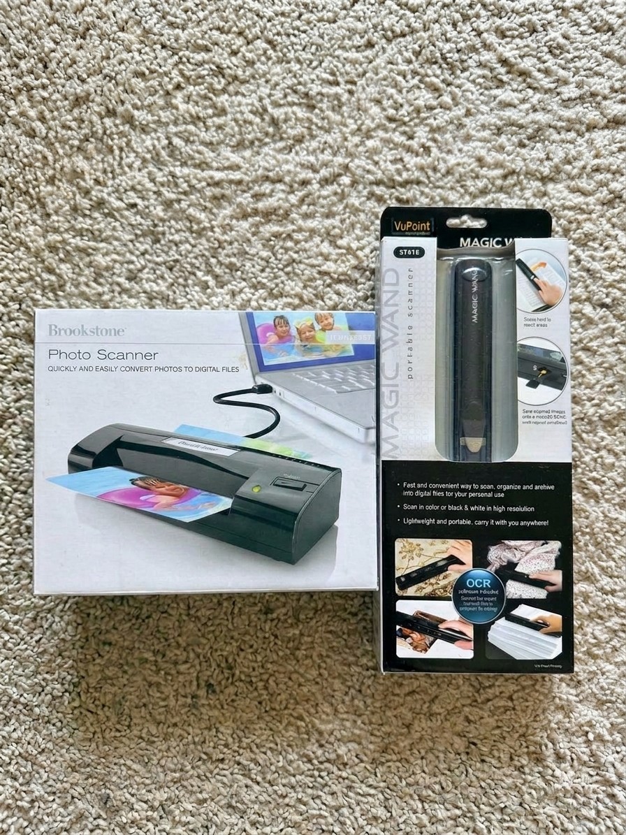 Lot 2 Portable Scanners VuPoint Magic Wand ST415 & Brookstone Photo Scanner OB