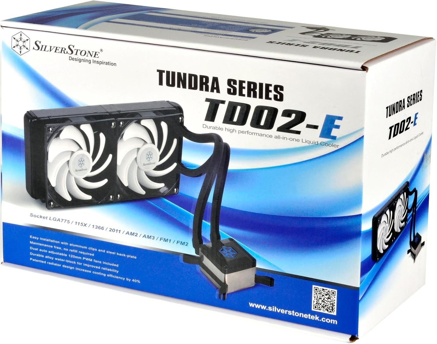 Silverstone TD02-E All-in-One Liquid CPU Cooler with Dual 120mm Fans