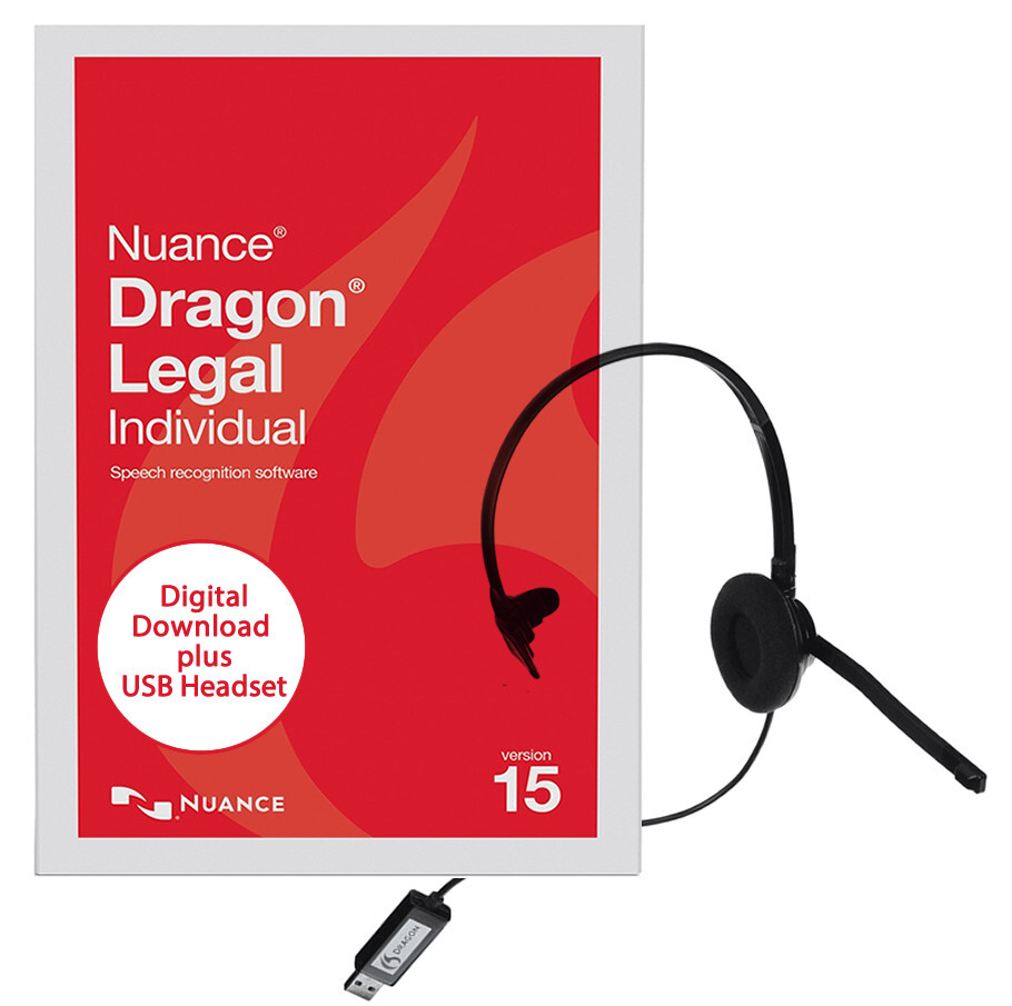 Nuance Dragon Legal Individual 15 - ESD with USB Headset, A509A-G00-15.0