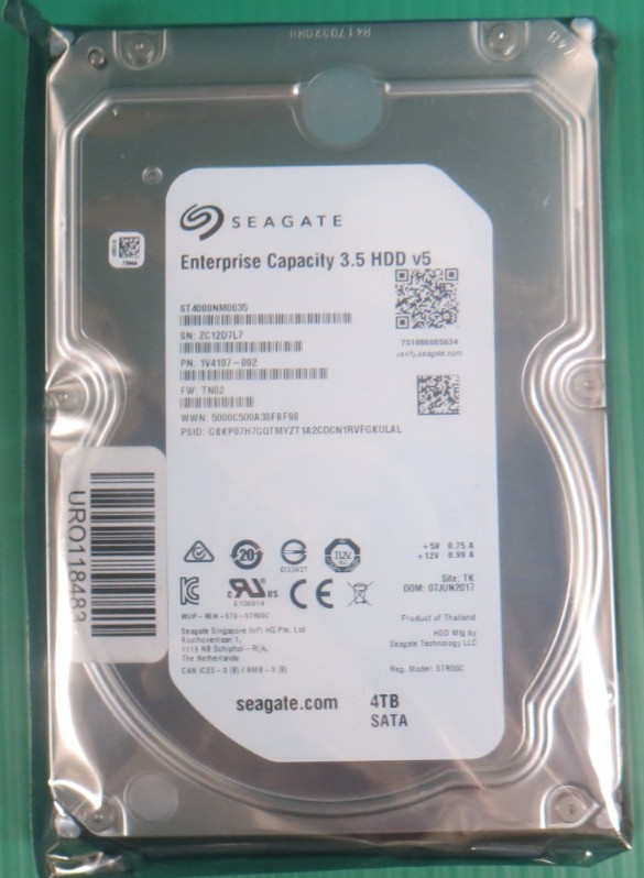 Seagate 4TB / 128MB SATA 3.5" Hard Drive v5 / ST4000NM0035 / 1V4107-002 / Refurb