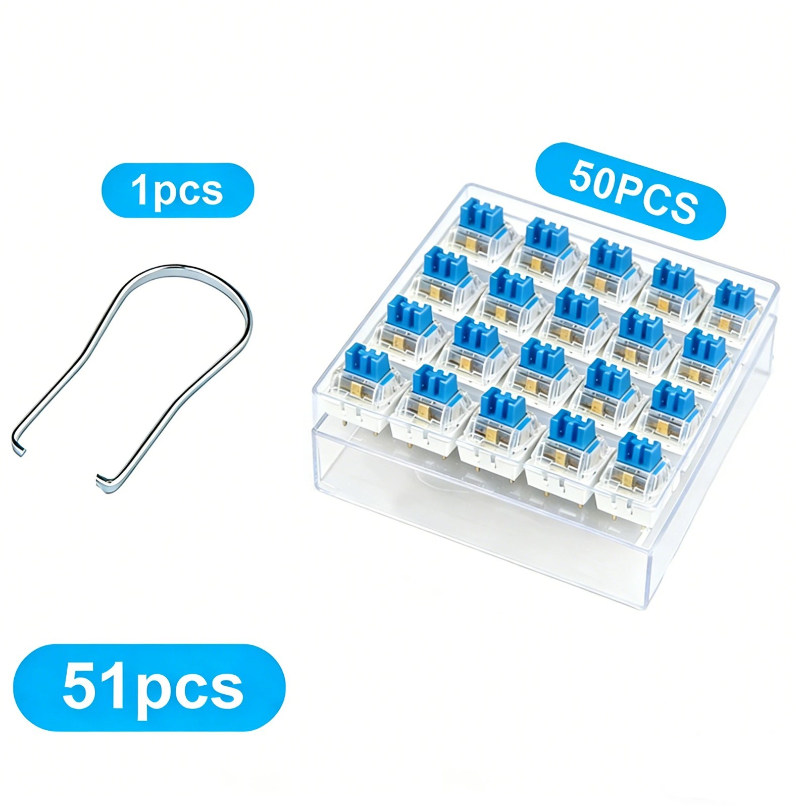 100Pcs Keyboard Clicker,Mechanical,3 Pin Clicky Switches,Clickers for 3D Prints