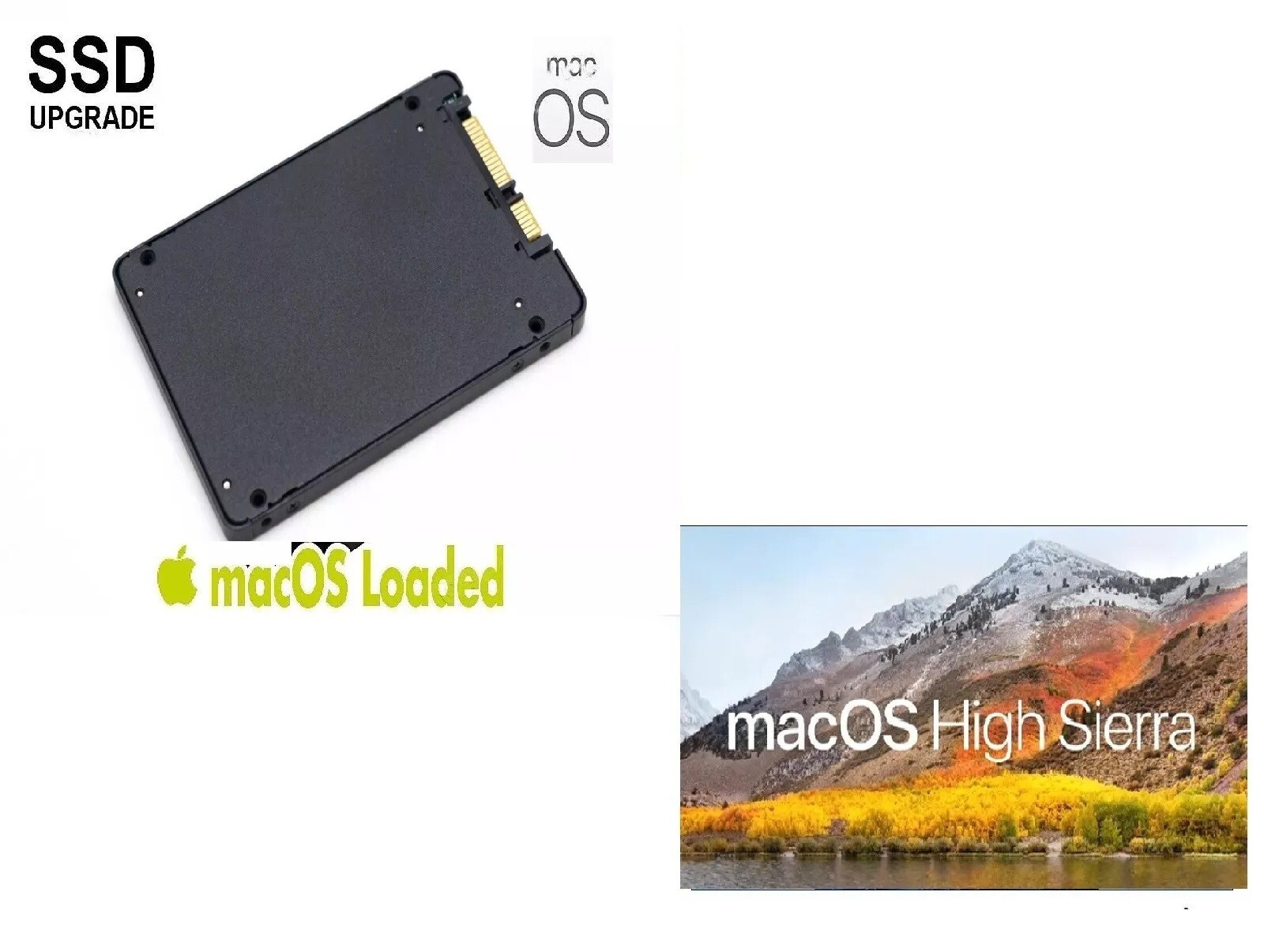 Pre-Loaded High Sierra 240GB SSD for MacBook Pro, Mini & iMac A1278 A1286 A1297