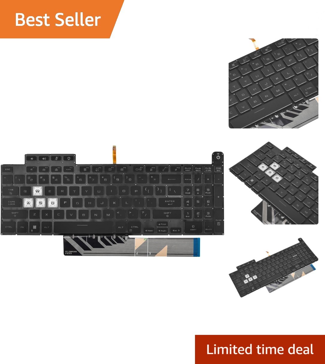 104-Key Replacement Backlit Keyboard with RGB for ASUS TUF F17 & FX517 Models