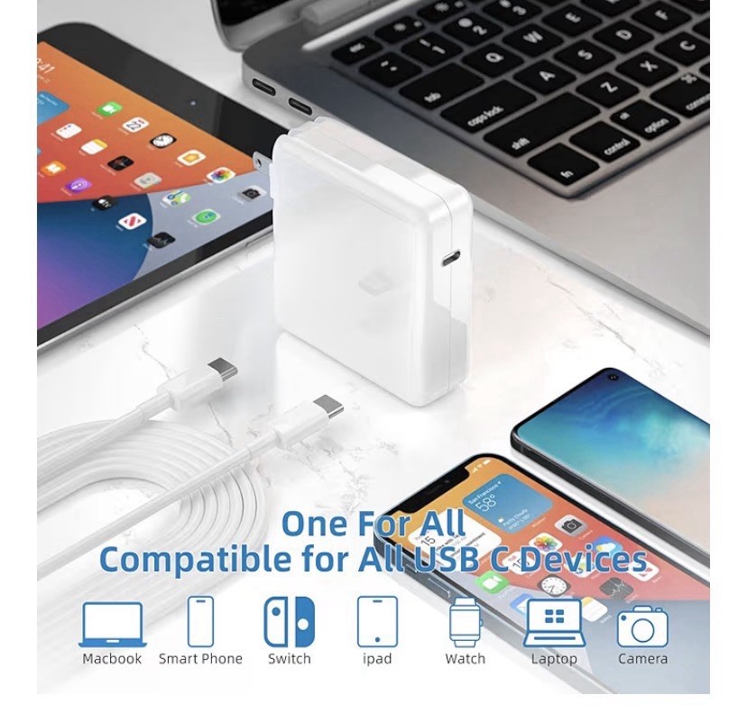 Furgor Mac Book Pro Charger - 118W USB C Charger Fast Charger, 7.2 Ft Cord