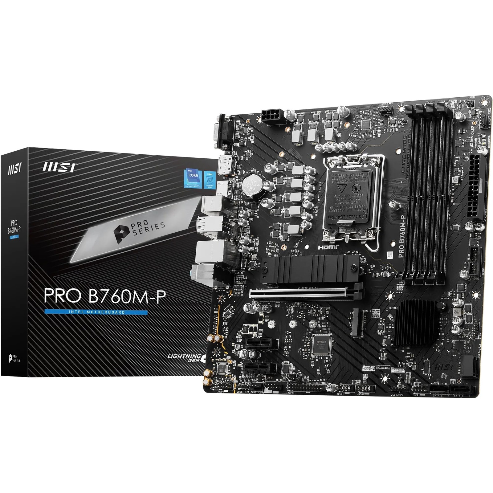 MSI PRO B760M-P Motherboard, Micro-ATX - Supports Intel 14th, 13th & 12th...