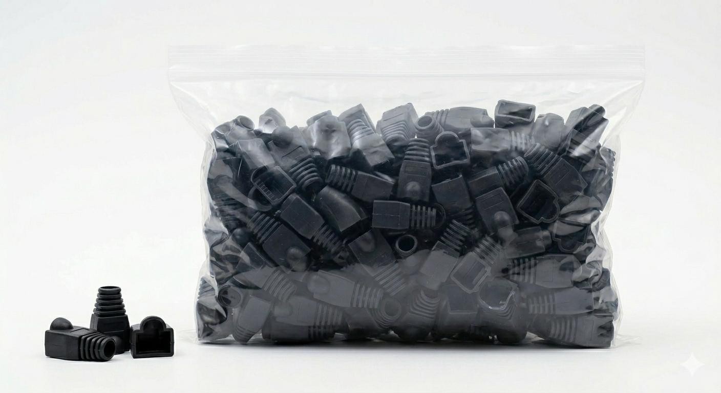 50pcs RJ45 Strain Relief Boot Blue Cat5e/Cat6 End Cap Ethernet Cable Plug Cover