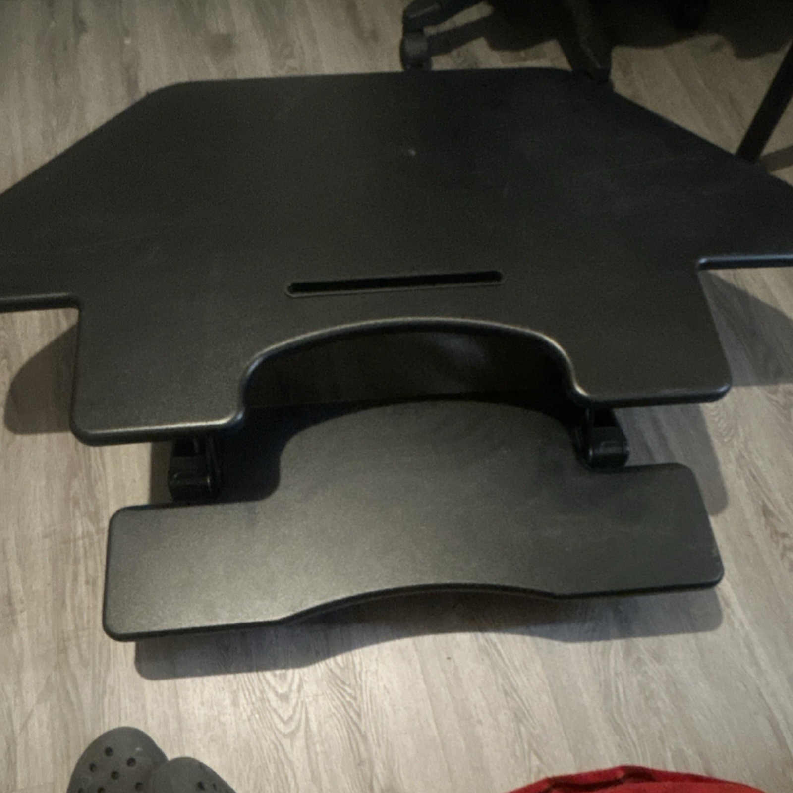VIVO Height Adjustable Black Sit-Stand Desk Converter Stand Universal