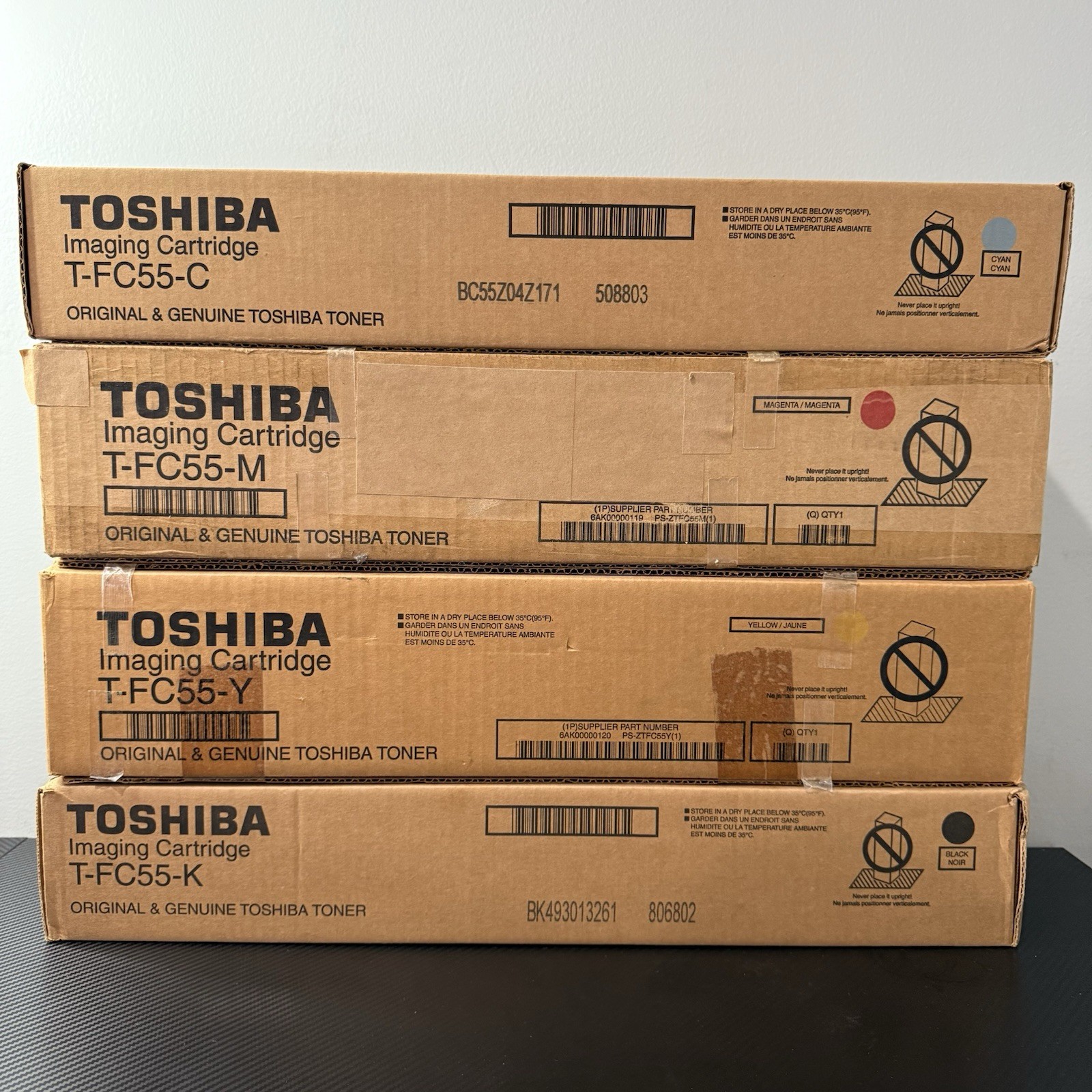 Toshiba T-FC55 Toner Set CMYK T-FC55K T-FC55C T-FC55M T-FC55Y for E Studio 5520C