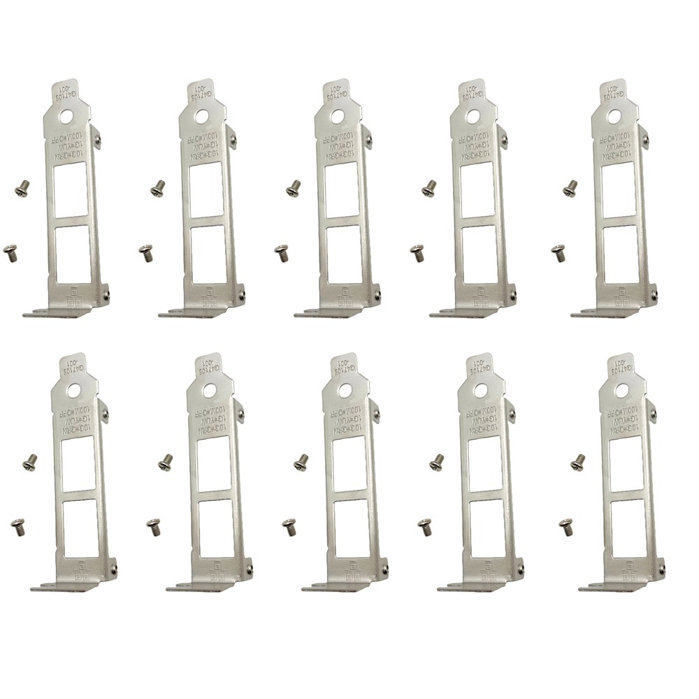 10Pcs Low Profile Short Bracket with Screws for Intel X540-T2 X550-T2 New