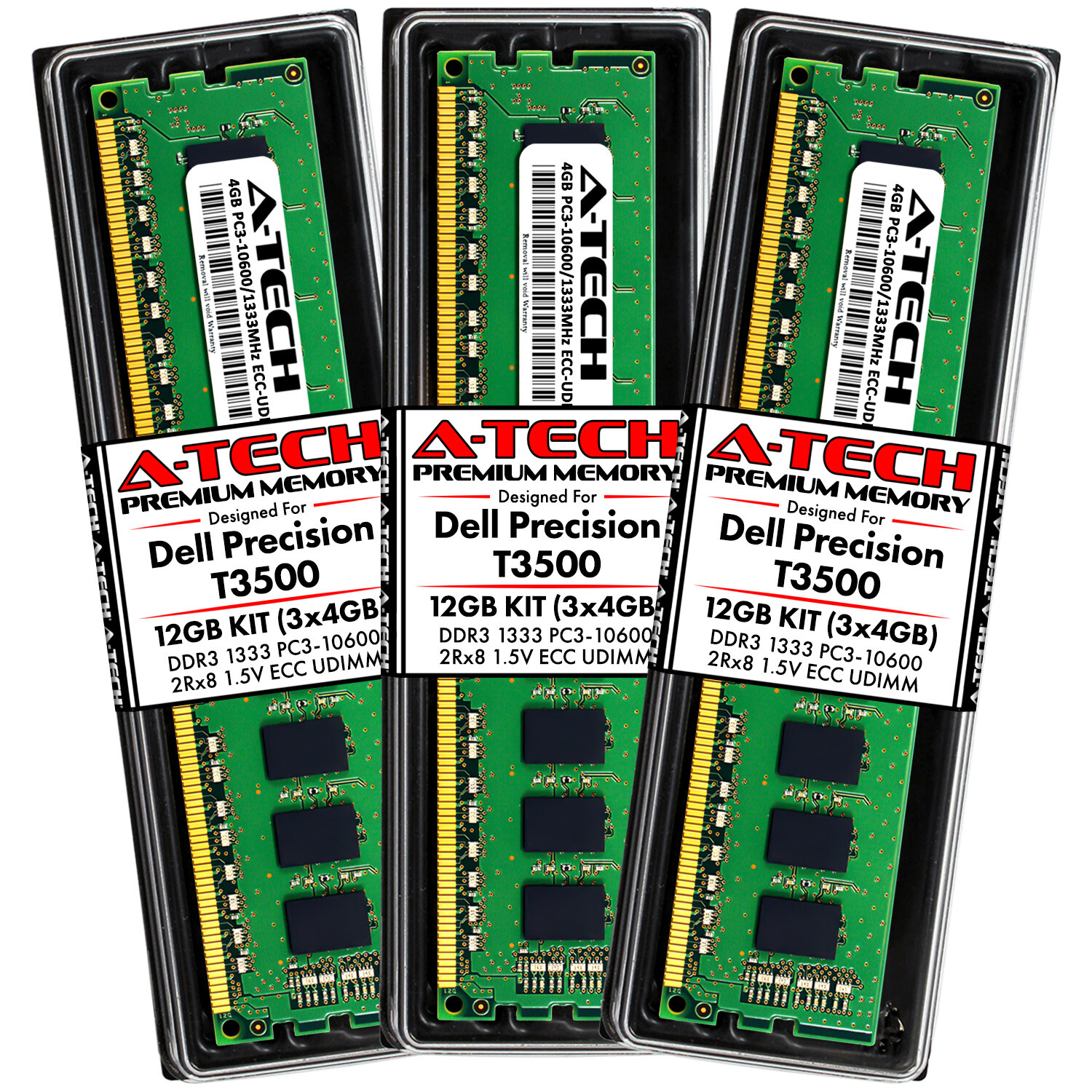12GB 3x 4GB PC3-10600E ECC UDIMM Dell Precision T3500 Memory RAM