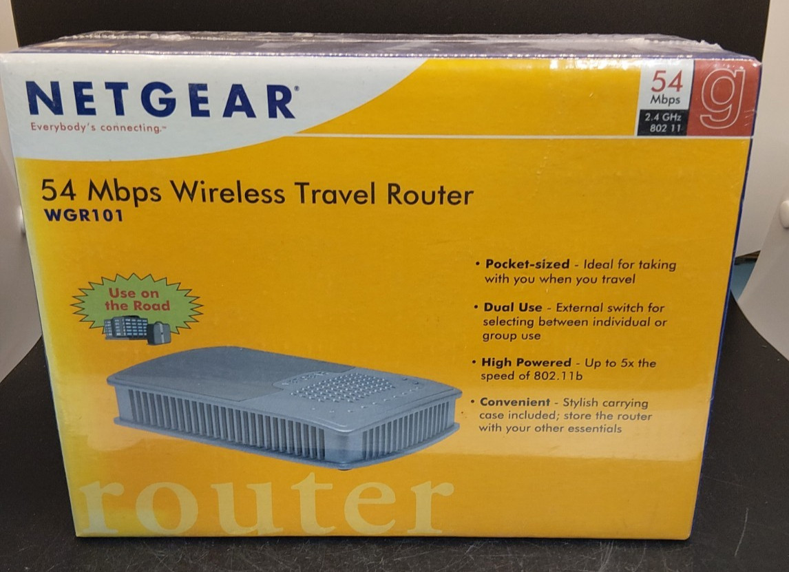 Netgear WGR101 54 MBPS Wireless Travel Router -  Unopened Box