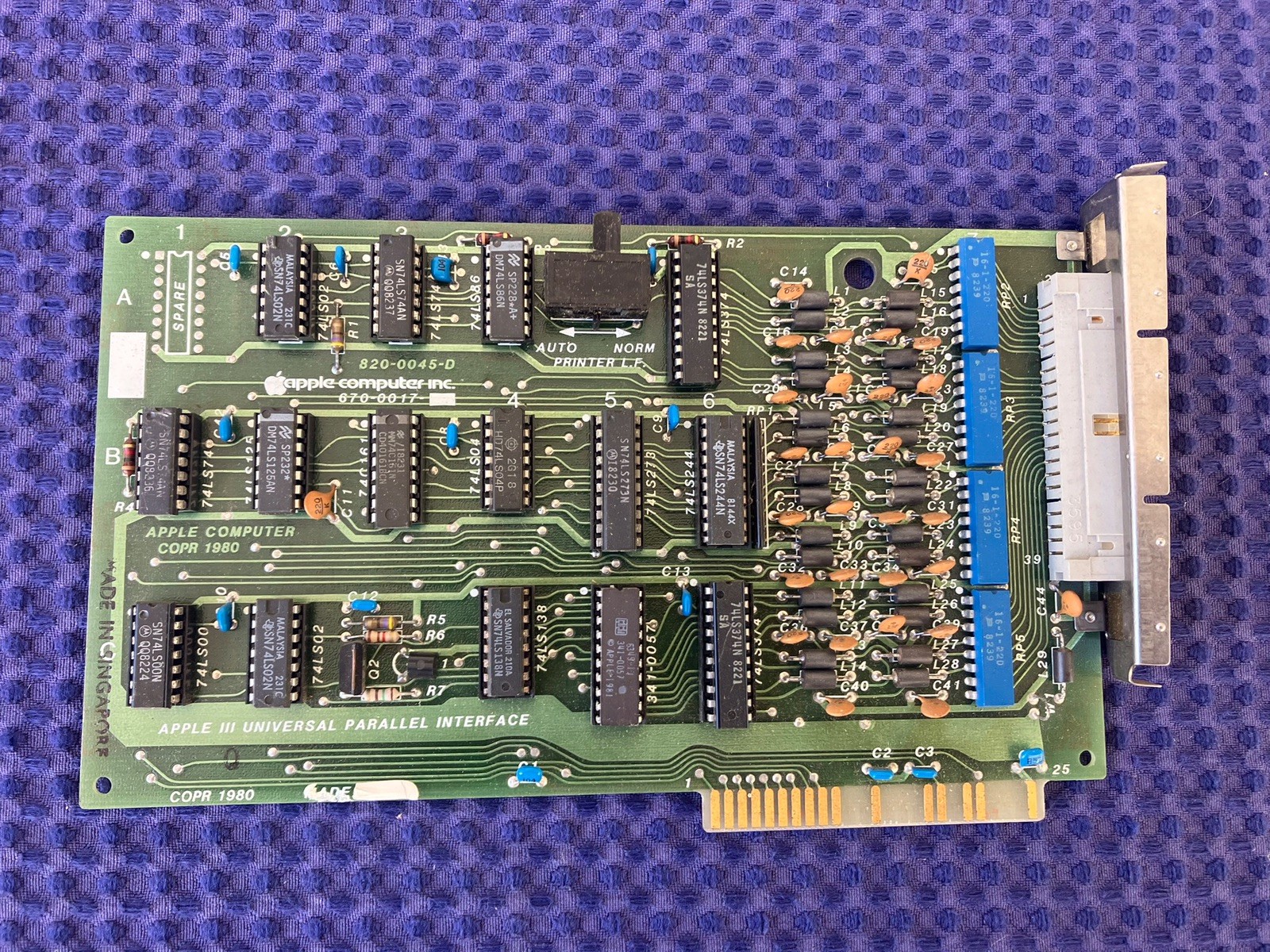 Apple III Universal Parallel Interface 670-0017 820-0045-D