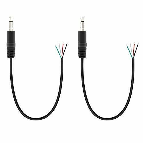 10 PCS 1 FT  3.5mm Male Plug Bare Wire TRRS 4 Pole Stereo 1/8" Jack Audio Cable