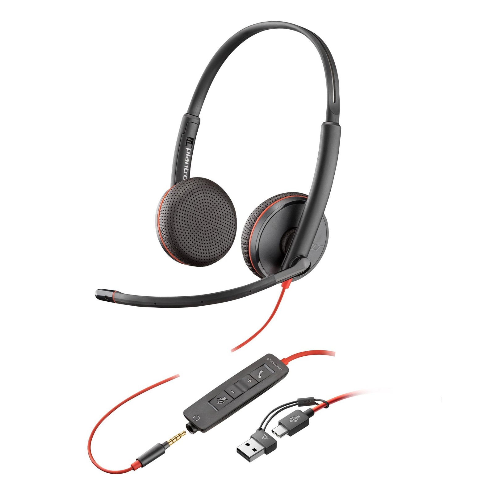 Poly Blackwire 3225 Wired Headset (Plantronics) - Noise-Canceling Mic – Stere...
