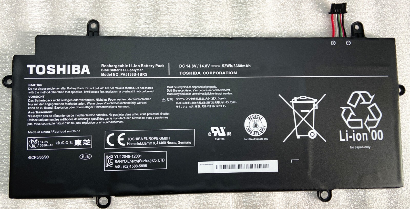 Genuine PA5136U-1BRS Battery for Toshiba Portege Z30 Z30-A Z30-AK01S Z30-B Z30-C