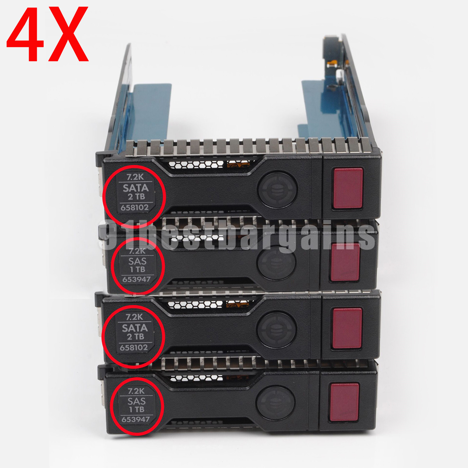 4X Original HP 651314-001 Drive Tray Caddy 3.5" Smart G8 G9 SAS SATA Screws CHIP