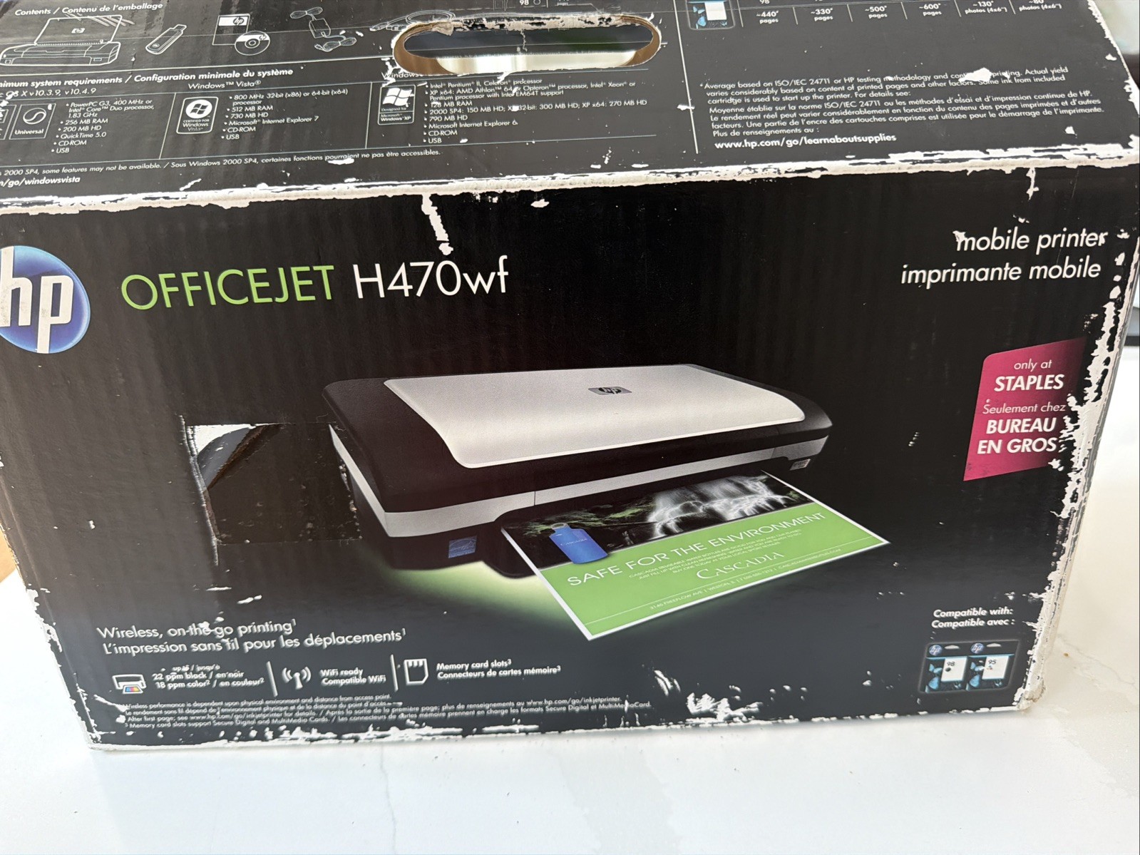 New HP OfficeJet H470WF H470 Mobile Inkjet Wireless Printer