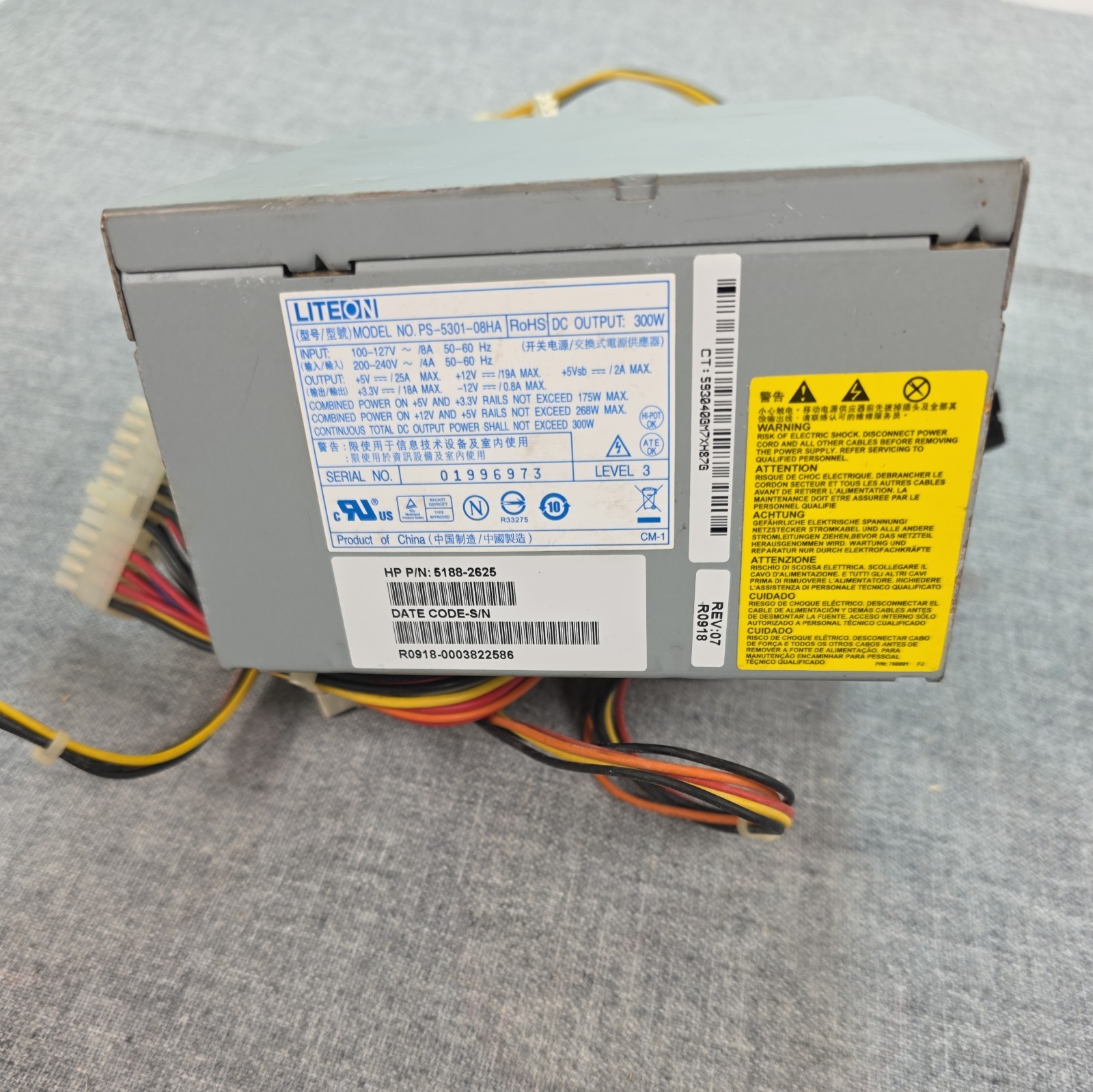 Lite-On (300W) ATX Power Supply Unit PSU for HP Computers (PS-5301-08HA)