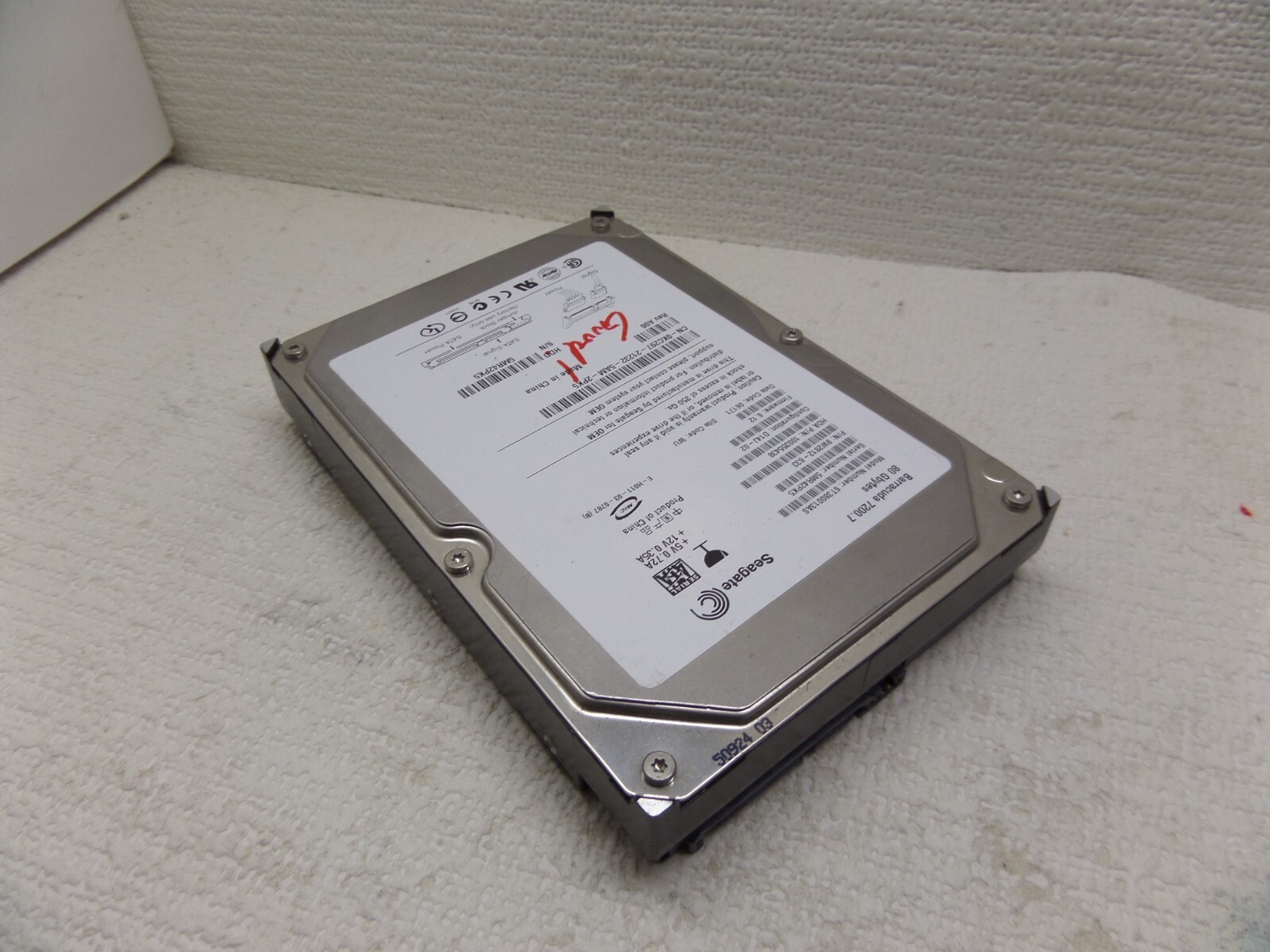 Seagate BarraCuda 7200.7 ST380013AS 80GB 7200 RPM 8MB Cache SATA 1.5Gb/s 3.5" H