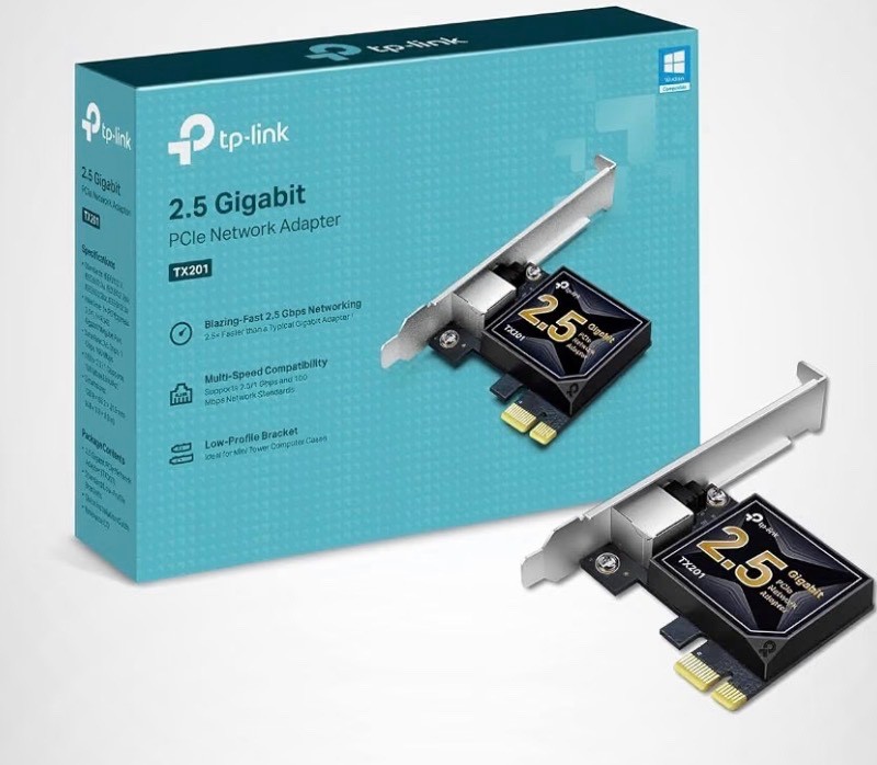 TP-Link 2.5GB PCIe Network Card (TX201) – PCIe to 2.5 Gigabit Ethernet Network