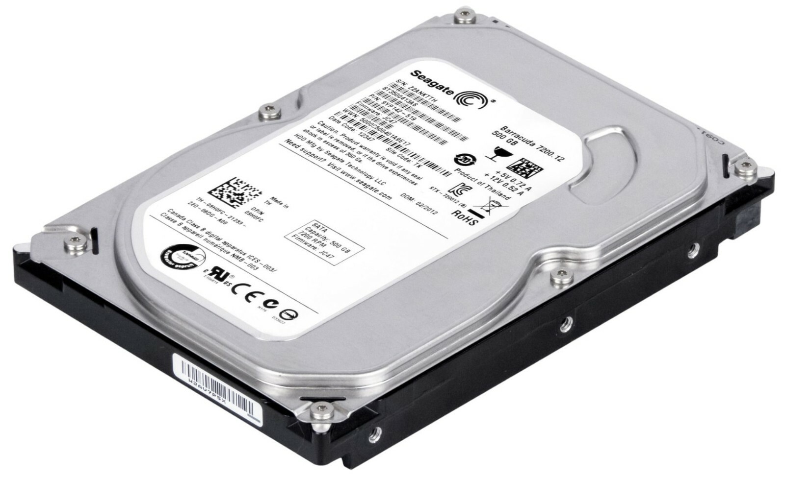 HARD DRIVE DELL 09H0FC ST3500413AS 500GB 7.2K 16MB SATA III 3.5''