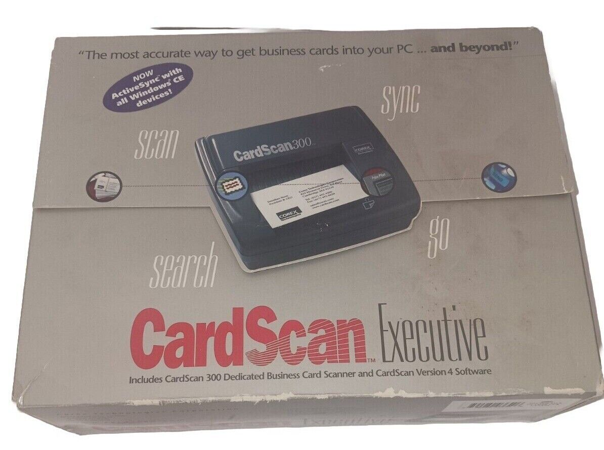 Vintage CardScan Executive 300 Business Card Scanner And Organizer - VGC  NIB