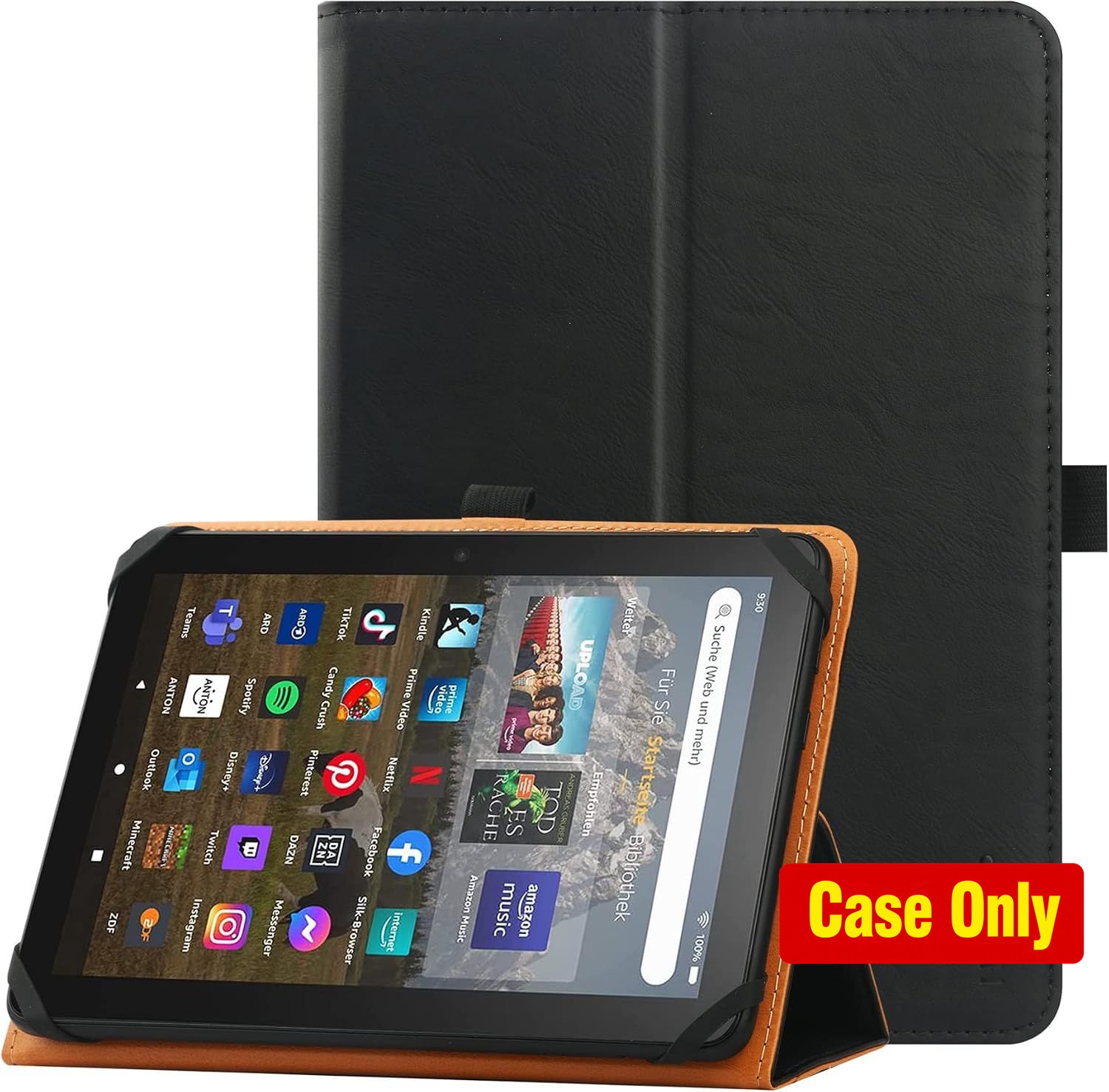 Folio Protective Cover Case for 7" 8" Tablets, Adjustable Stand and Secure Featu