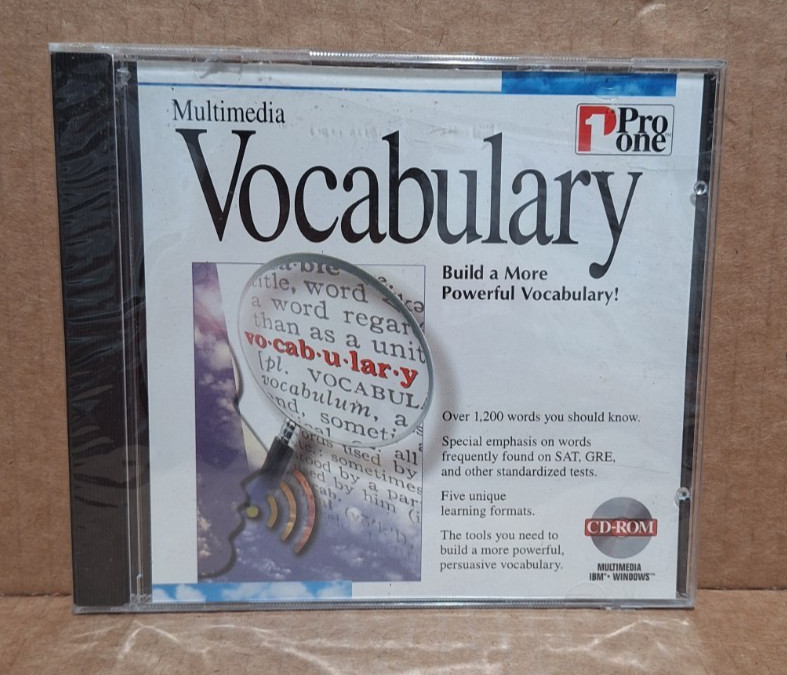 Multimedia Vocabulary (PC / Win95, 1996) by Pro One Software - New / Sealed