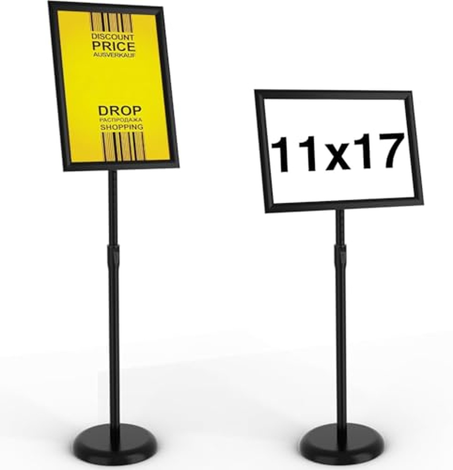 KOOV Sign Holder 11x17 inch Adjustable Floor Sign Stand Black 11 x 17 Inches