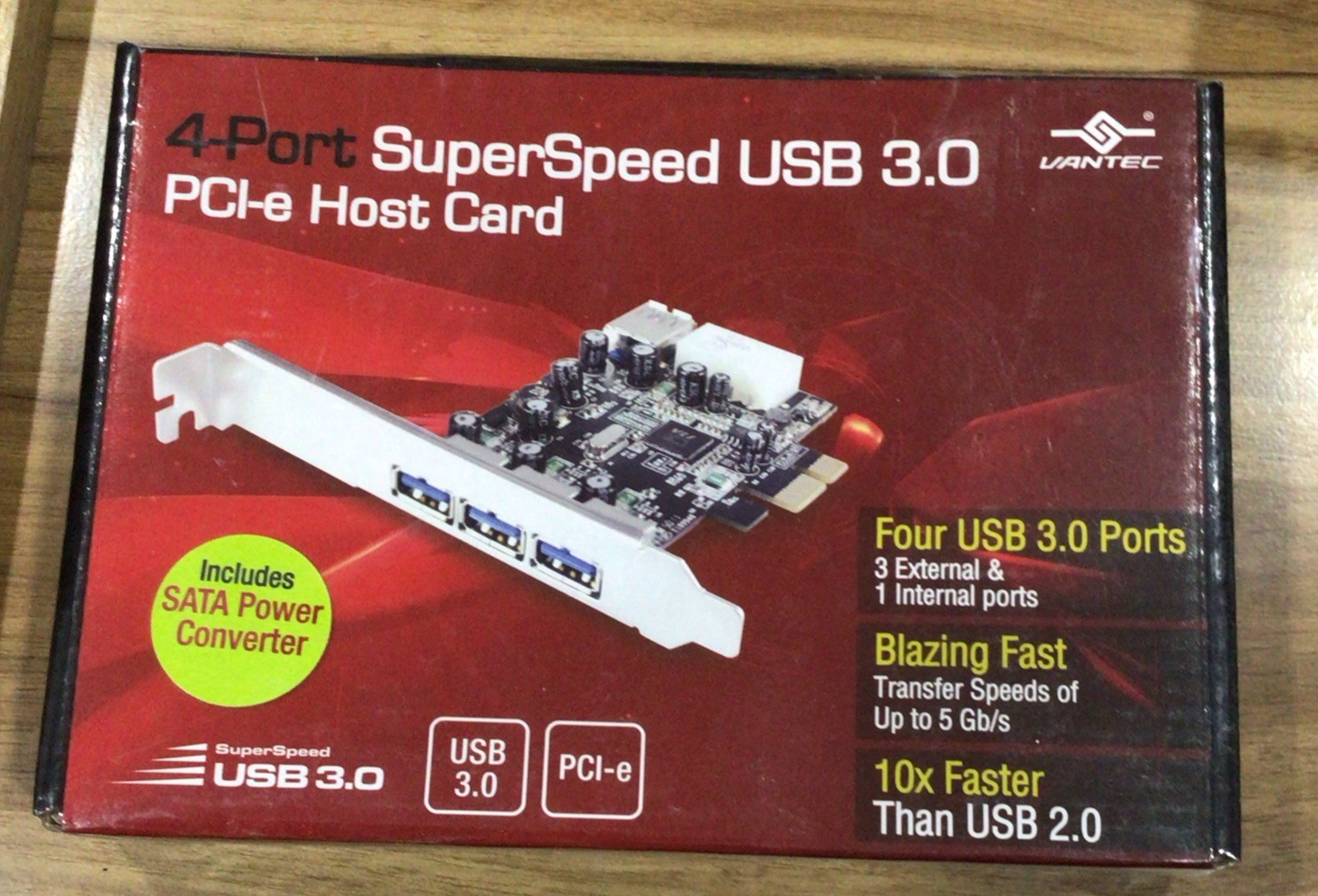Vantec 4-Port SuperSpeed USB 3.0 PCI-e Host Card (Includes SATA Power Converter)