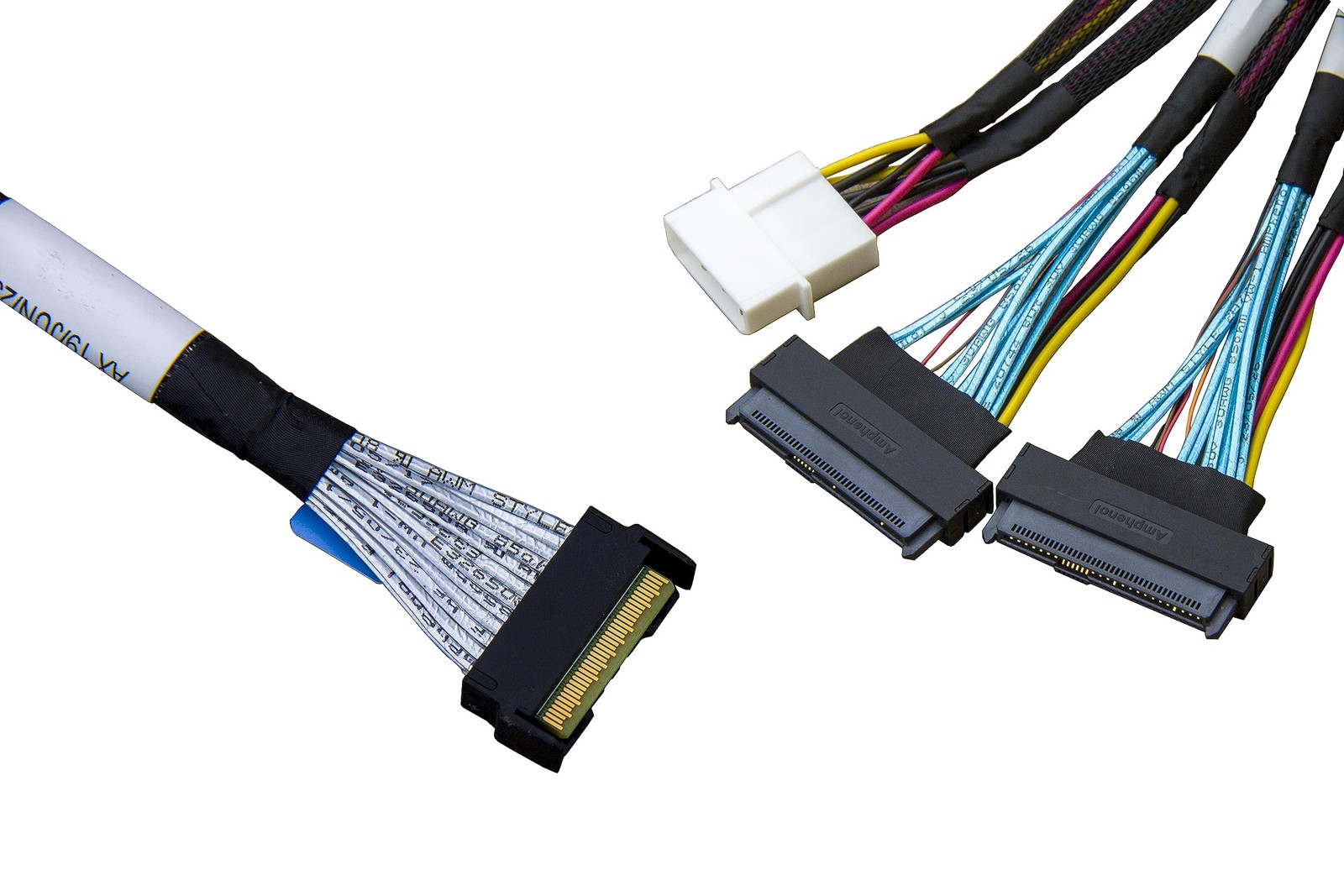 x8 to 2* Adapter 74Pin to 2* 68Pin Cable Power PCIe 4.0 Mini Cooledge 80CM