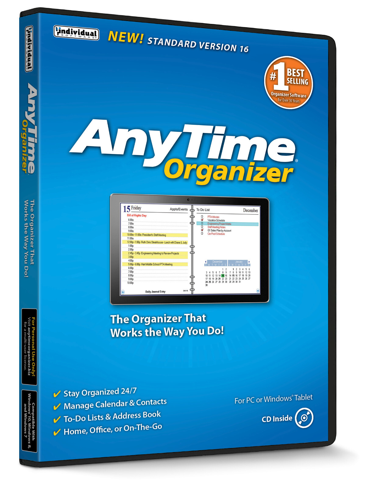 Individual Software AnyTime Organizer Standard 16 PC NEW