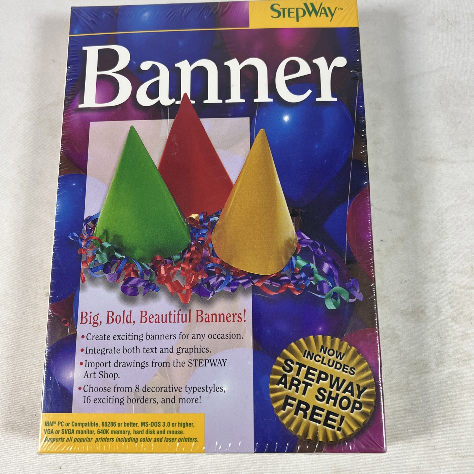 Vintage Pc Software Banner Desktop Publisher Stepway Art Shop Sealed