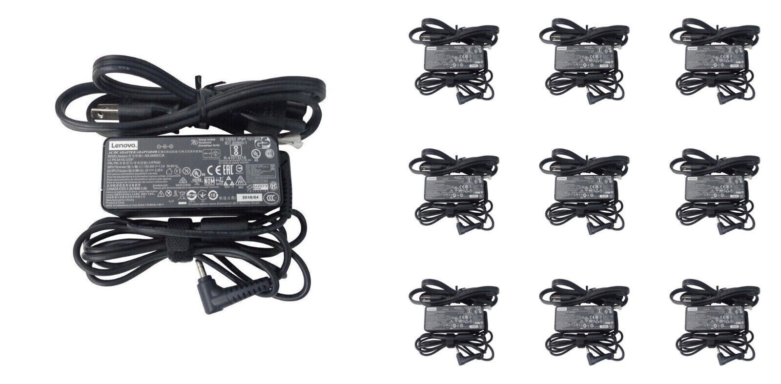 LOT 10 X Genuine Lenovo 45W 01FR054AC Adapter Charger & Power Cord ADLX45NAC3A