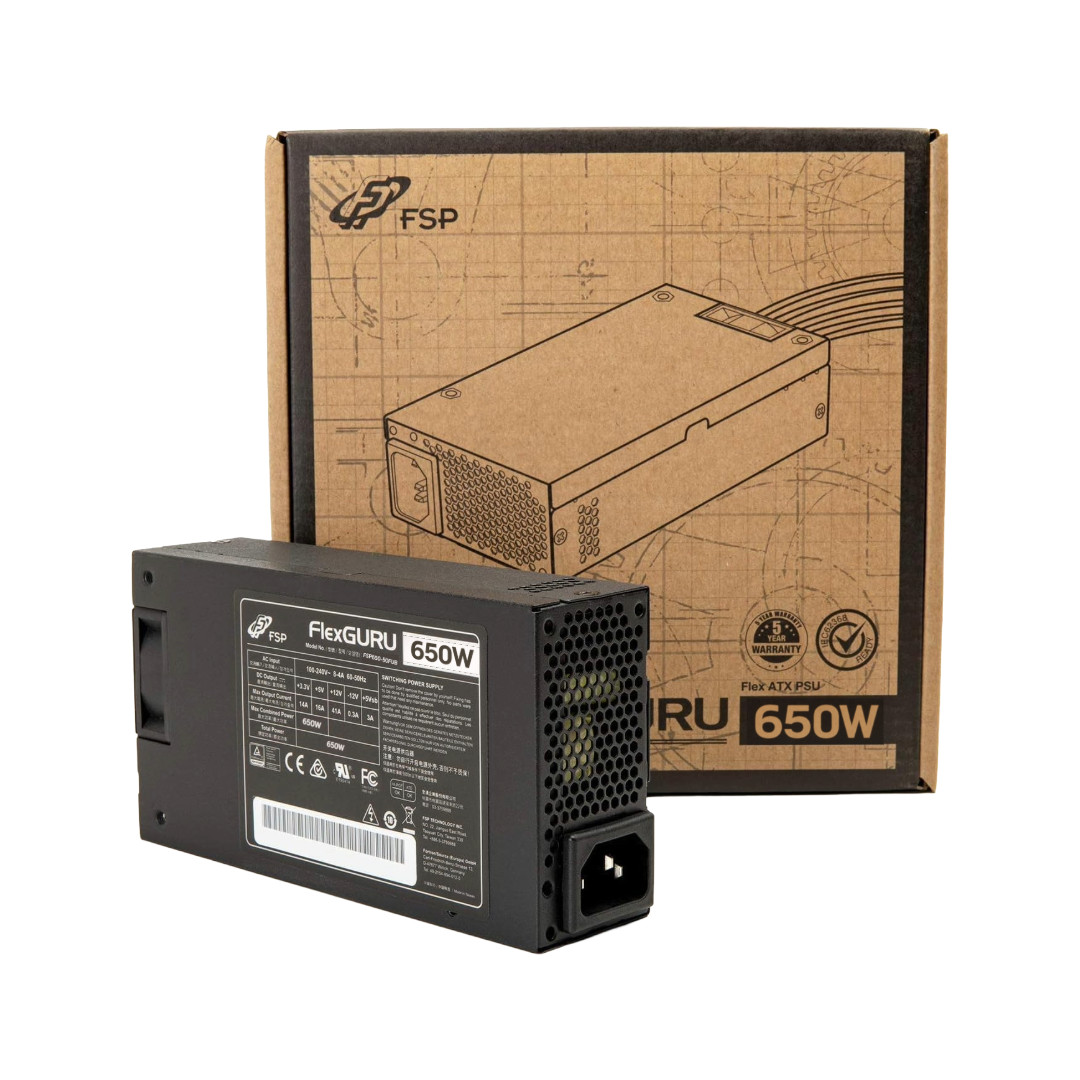 FSP FlexGURU Pro Power Supply, Flex ATX 650W, 80 Plus Platinum, 5 Year Warranty