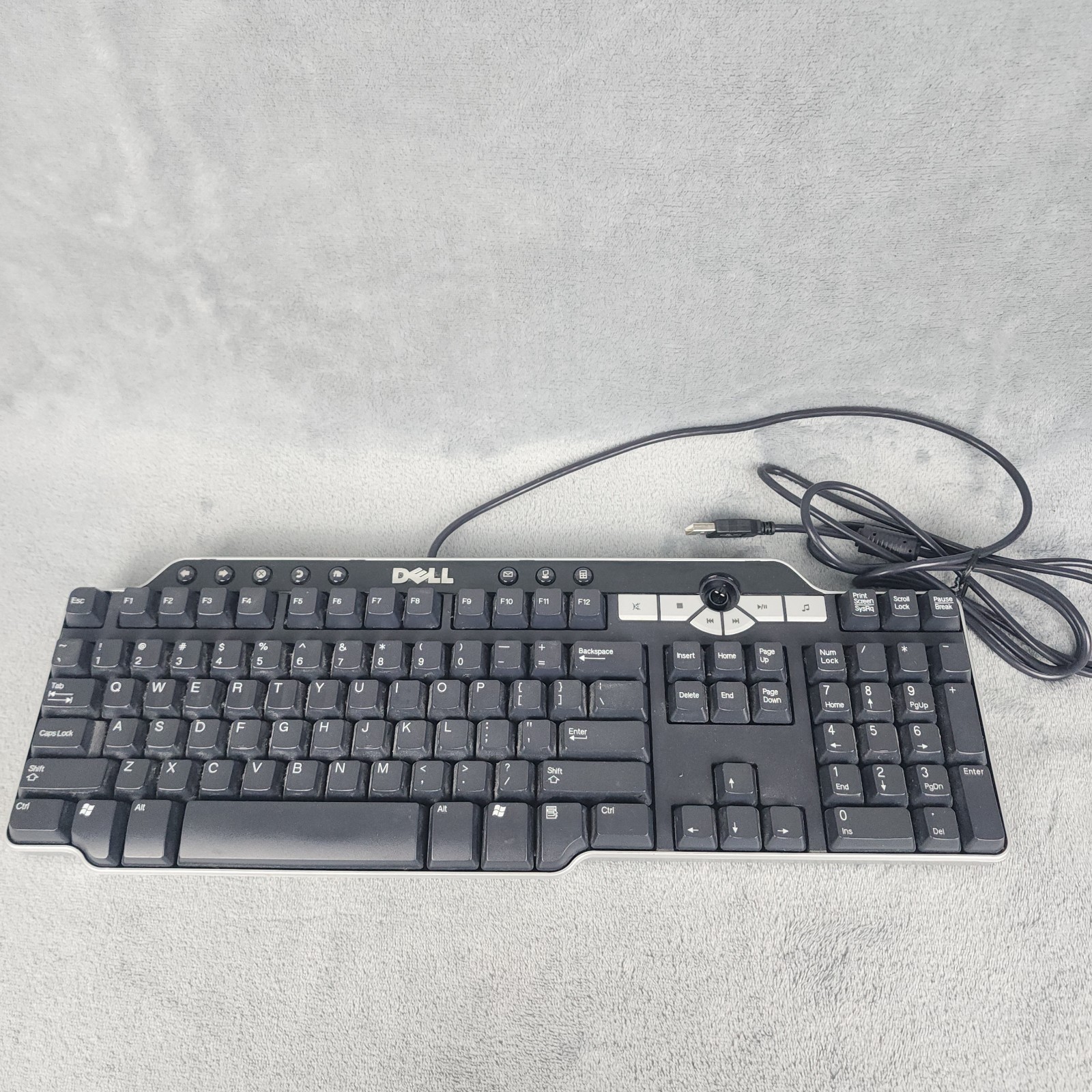 Dell SK-8135 Keyboard USB Wired Black Multimedia Hot Keys OEM PC Tested