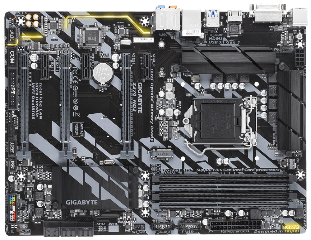 Gigabyte Technology GA-Z370 HD3 Motherboard 1151 ddr4 ATX usb3.1 4 memory slot