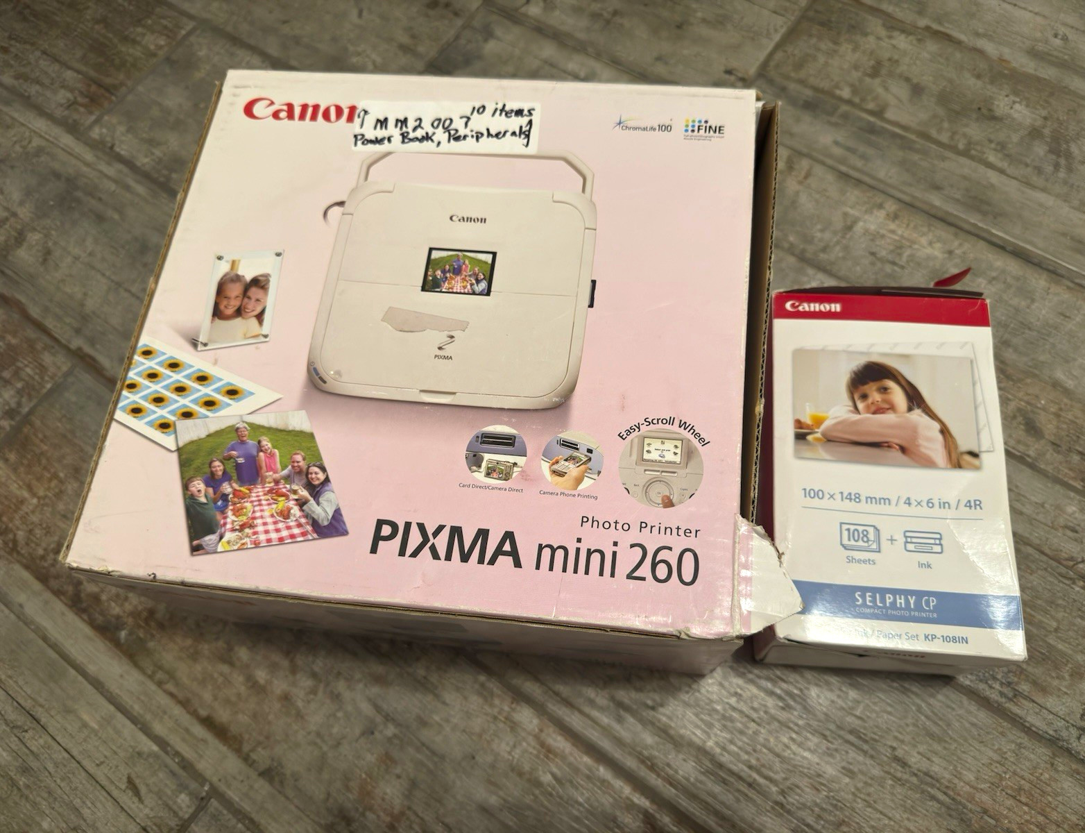 Canon PIXMA mini260 Color Digital Photo Printer with Photo Paper New Open Box
