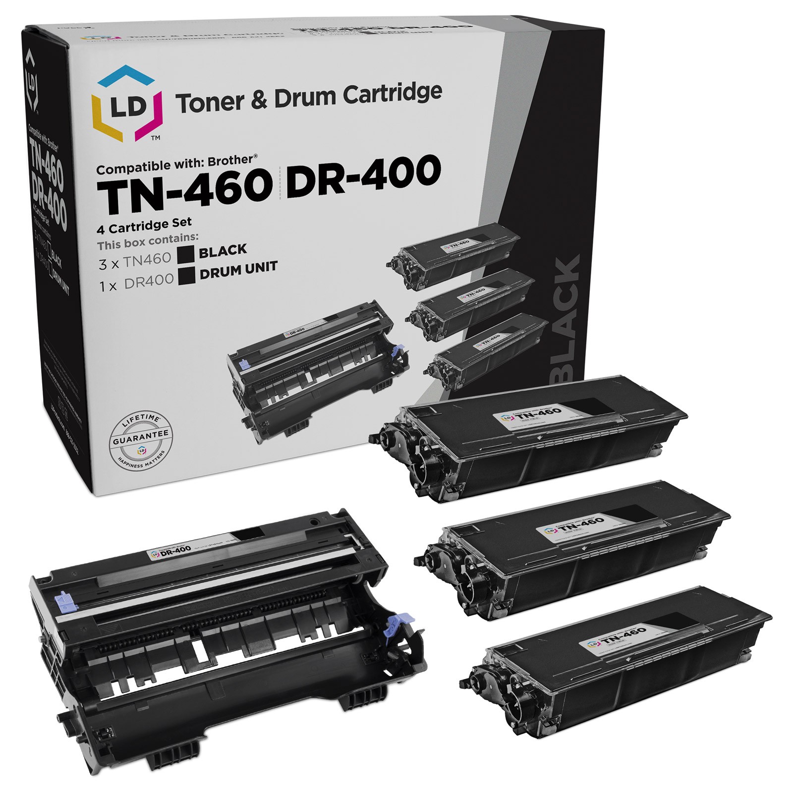LD Compatible Toner Cartridge & Drum Unit Replacements for Brother TN460 High