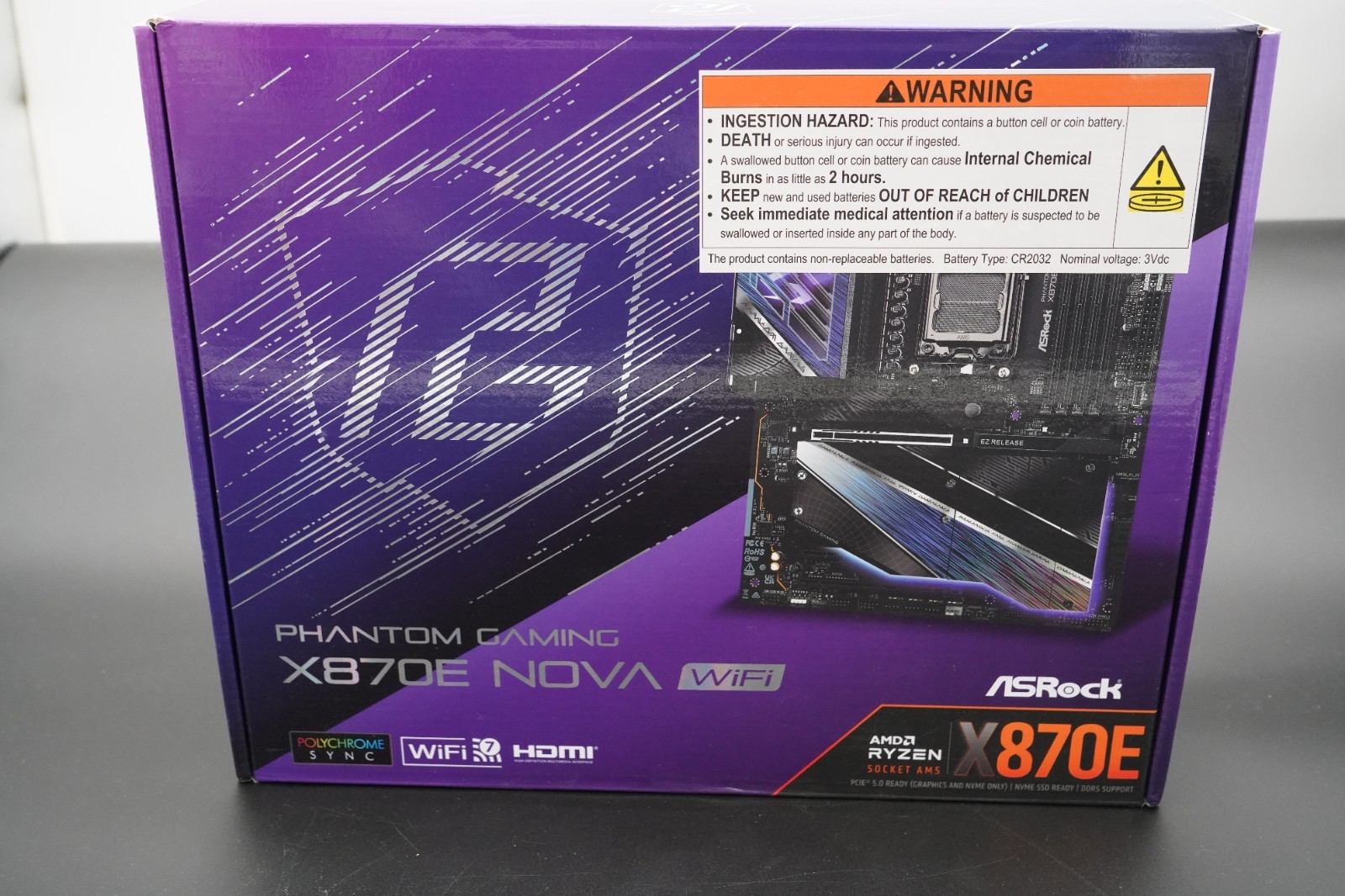 ASRock Phantom Gaming X870E Nova WiFi AMD AM5 DDR5 PCIe 5.0 Motherboard