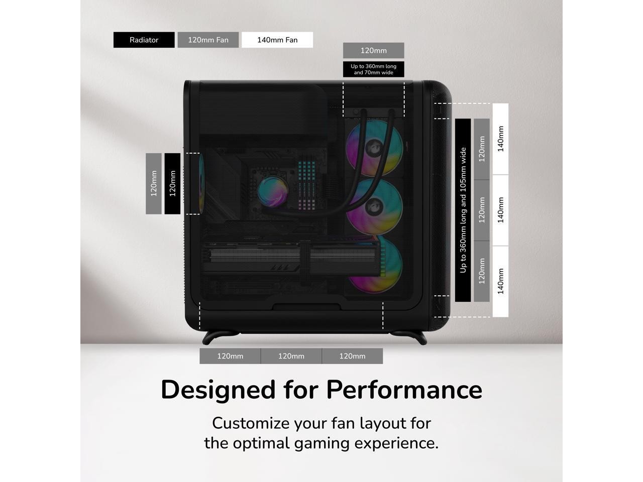 HYTE X50 Air Modern Performance ATX Mid-Tower PC Gaming Case - Pitch Black