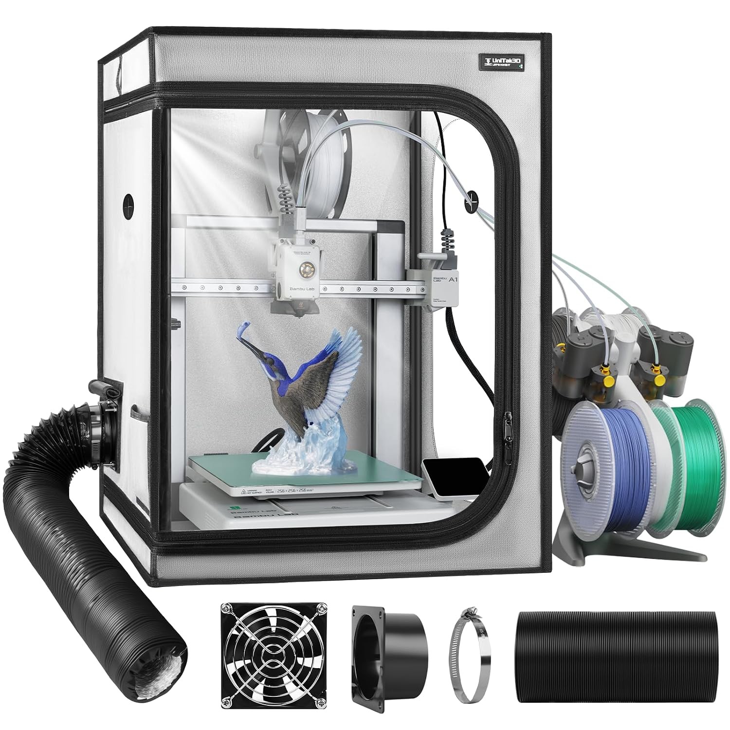 Upgrade 3D Printer Enclosure with Ventilation Kit for Bambu lab A1/A1 Mini Combo