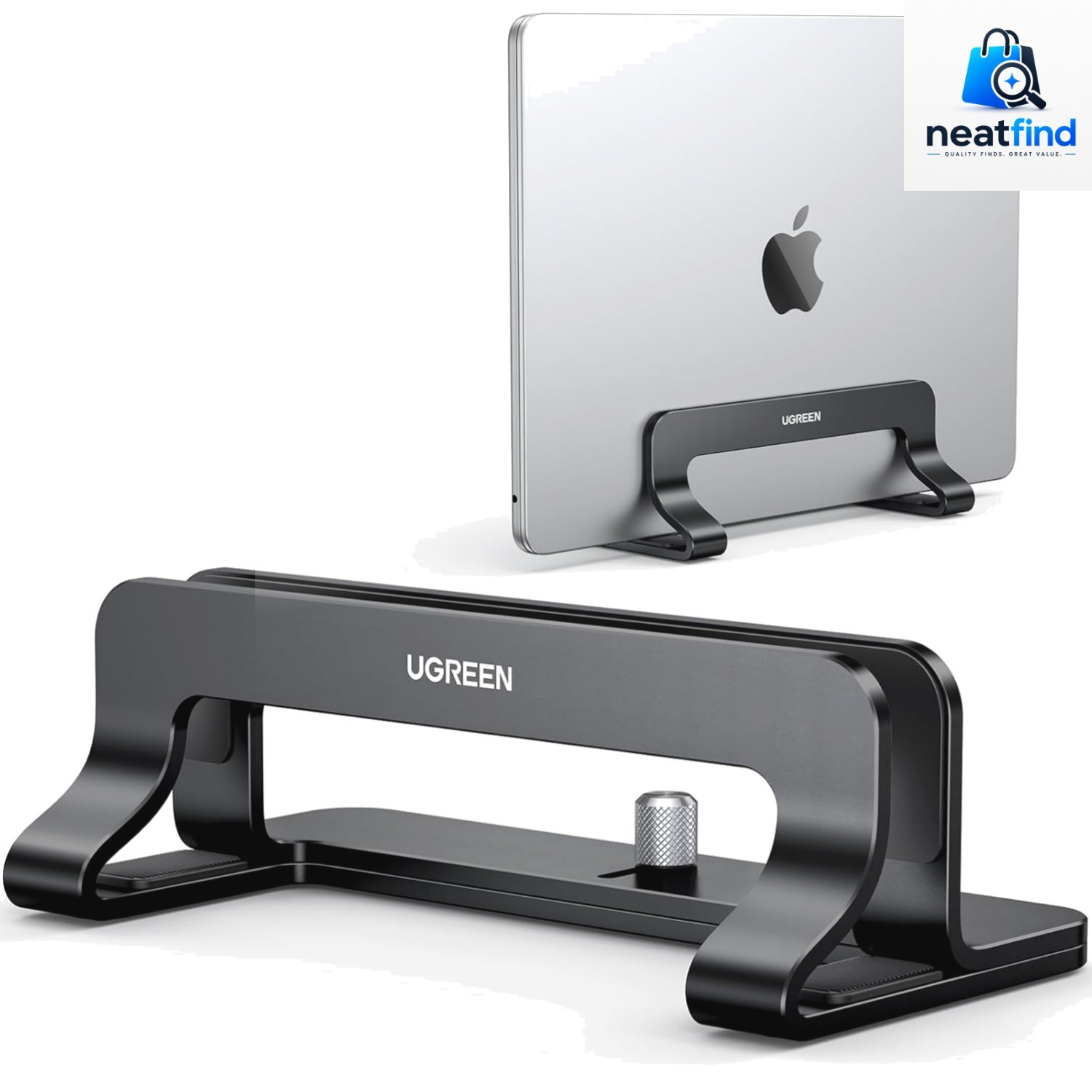 Vertical Laptop Stand Aluminum Adjustable for MacBook Pro/Air 17.3 Black