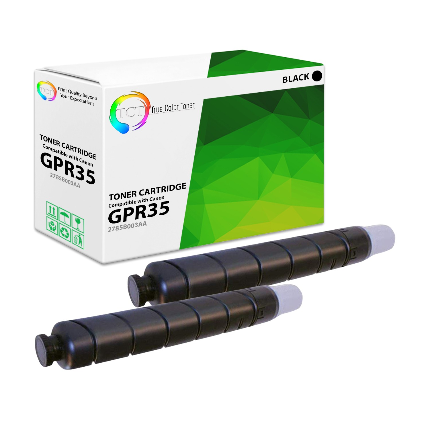 2Pk TCT Prem 2785B003AA Black for Canon ImageRunner 2525 2530 Compatible Toner